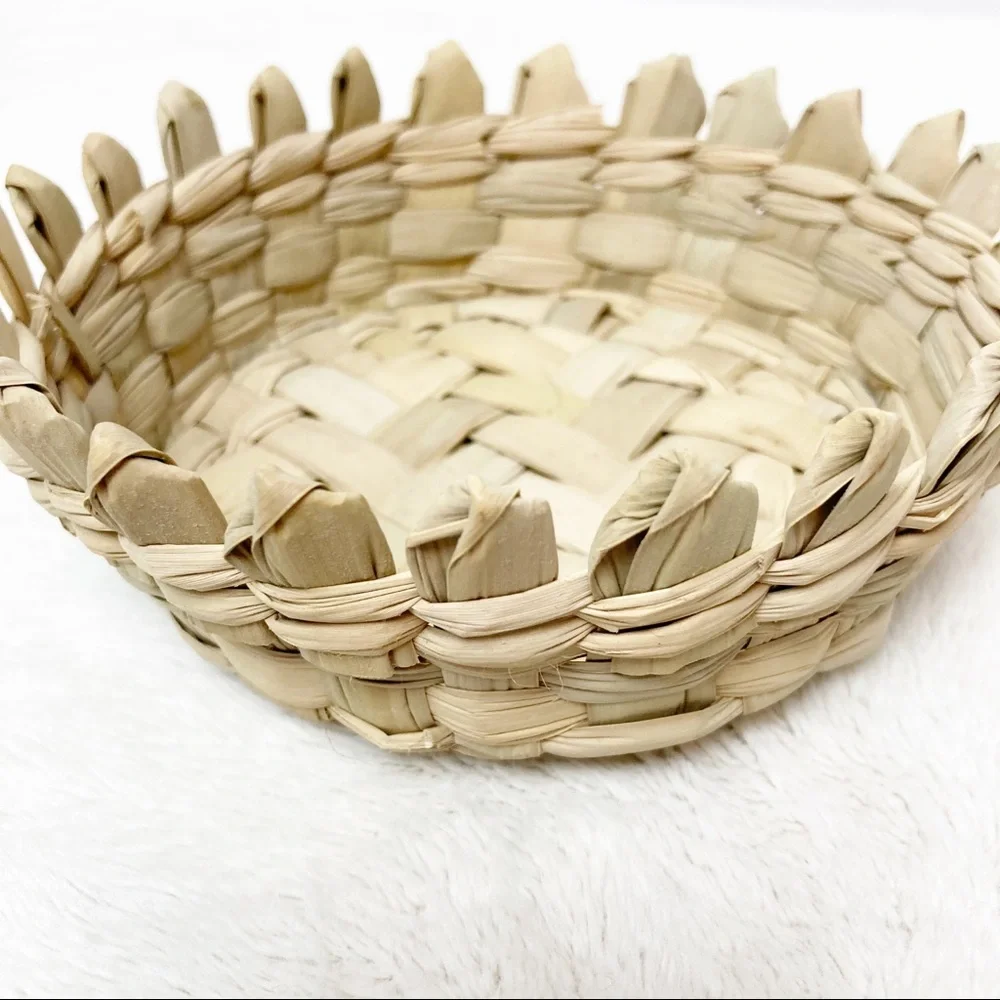 Small handwoven round basket